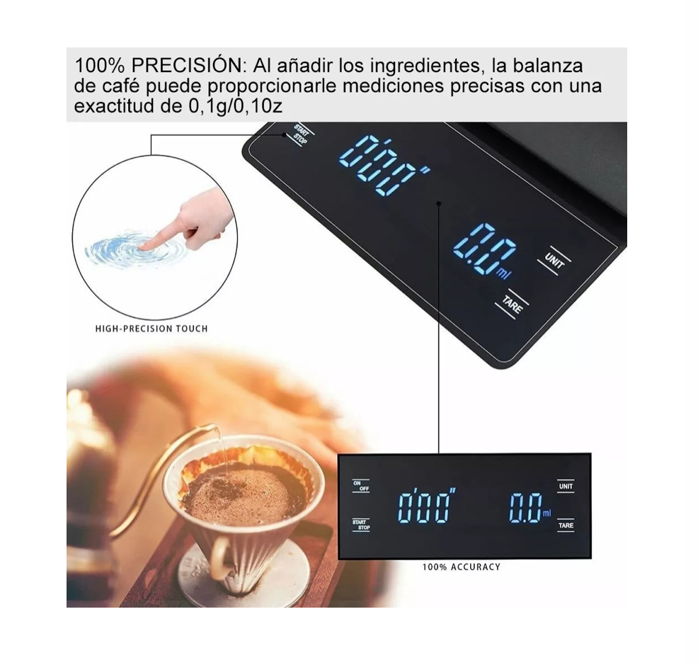 Báscula Para Casa Gramera Precisa Y Cronómetro Para Cocinar.