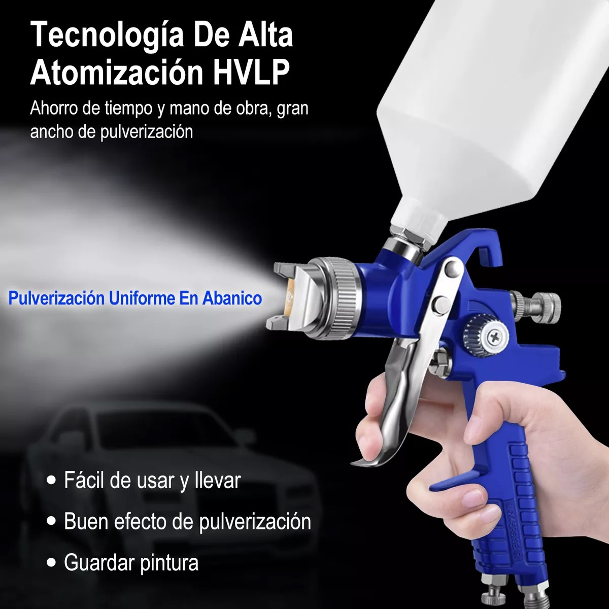 Pistola De Pintura 600cc Con 3 Boquillas Pistola 1.4/1.7/2.0