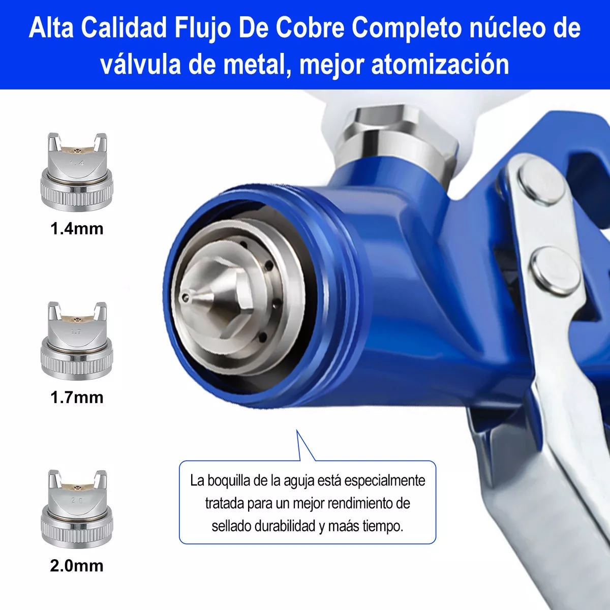 Pistola De Pintura 600cc Con 3 Boquillas Pistola 1.4/1.7/2.0