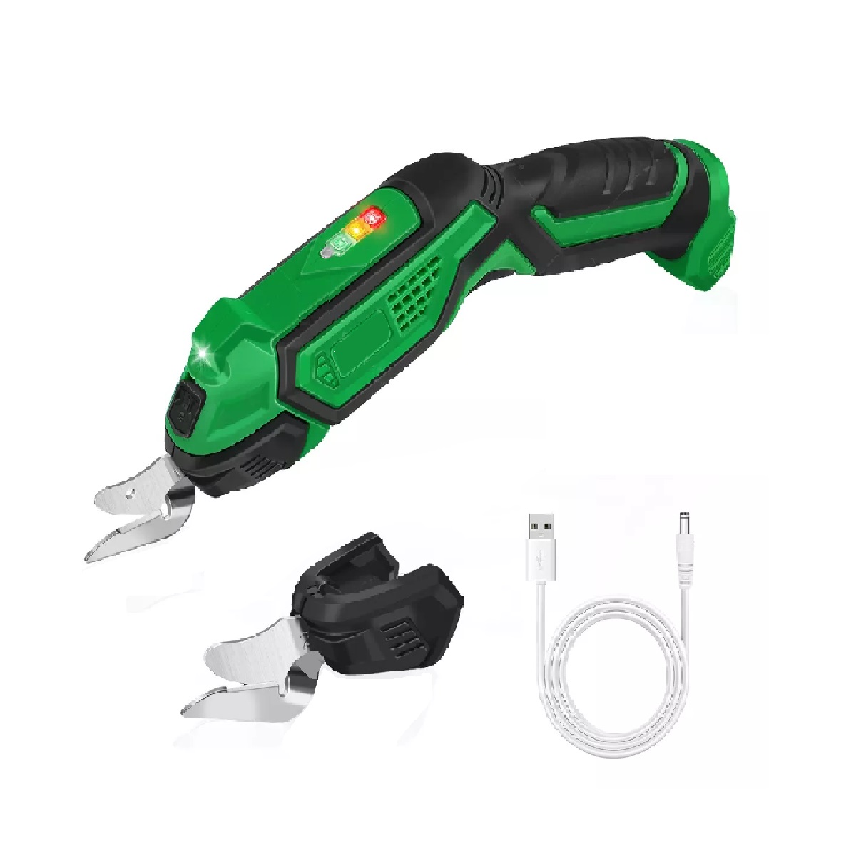 Tijera Eléctrica Inalámbrica Para Cortar Lamina Tela Shawty Verde/Negro