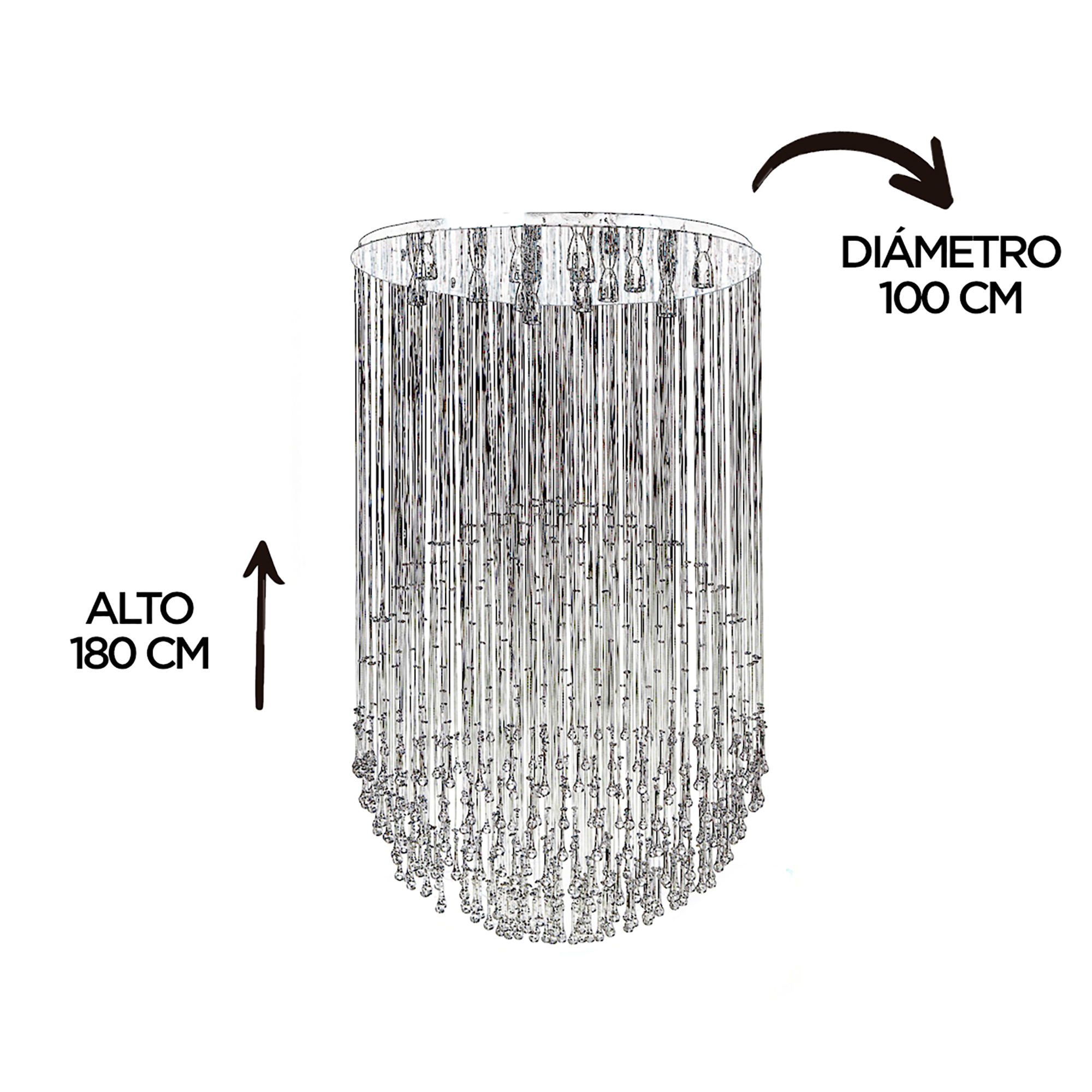 Candil Cristal Cortado Williams Krystal Esfera-gota 13 Luces.