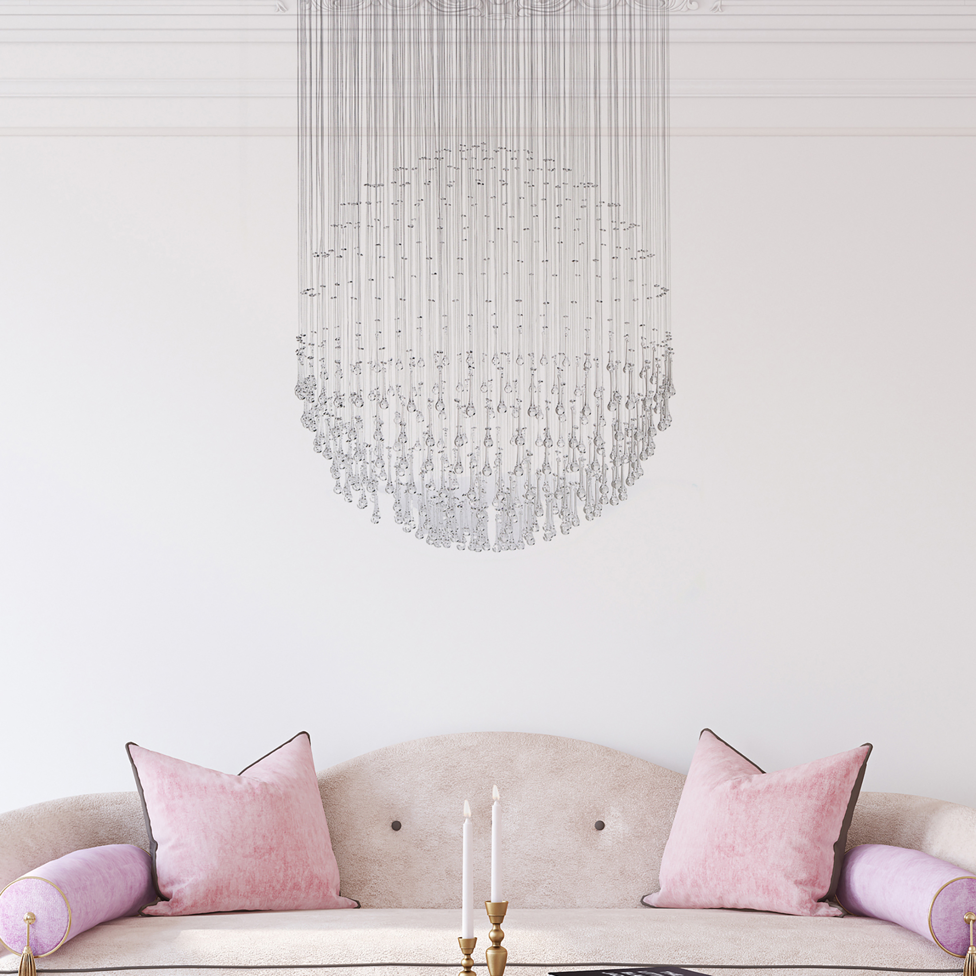 Candil Cristal Cortado Williams Krystal Esfera-gota 13 Luces.