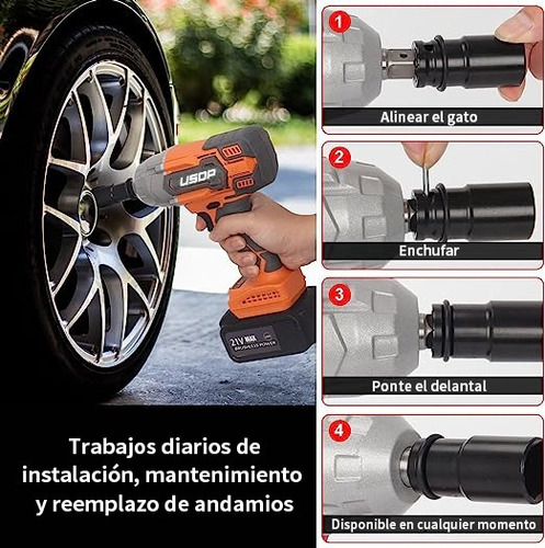 800n.m Llave De Impacto 1/2 Inalámbrica Usop C/2 Baterías
