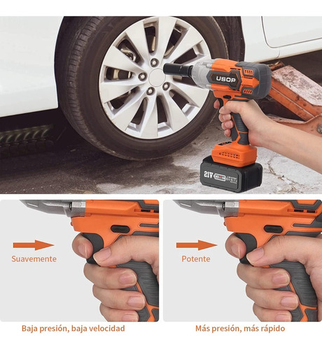 800n.m Llave De Impacto 1/2 Inalámbrica Usop C/2 Baterías