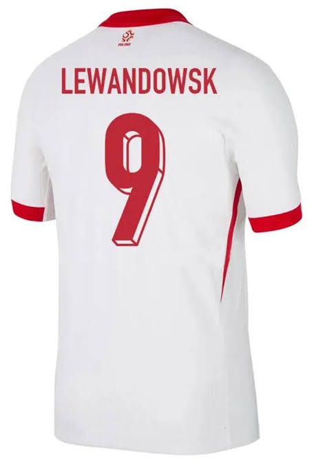 Nuevo! Jersey Polonia 2024/2025 Titular Local Blanca Robert Lewandowski 9 Talla M.