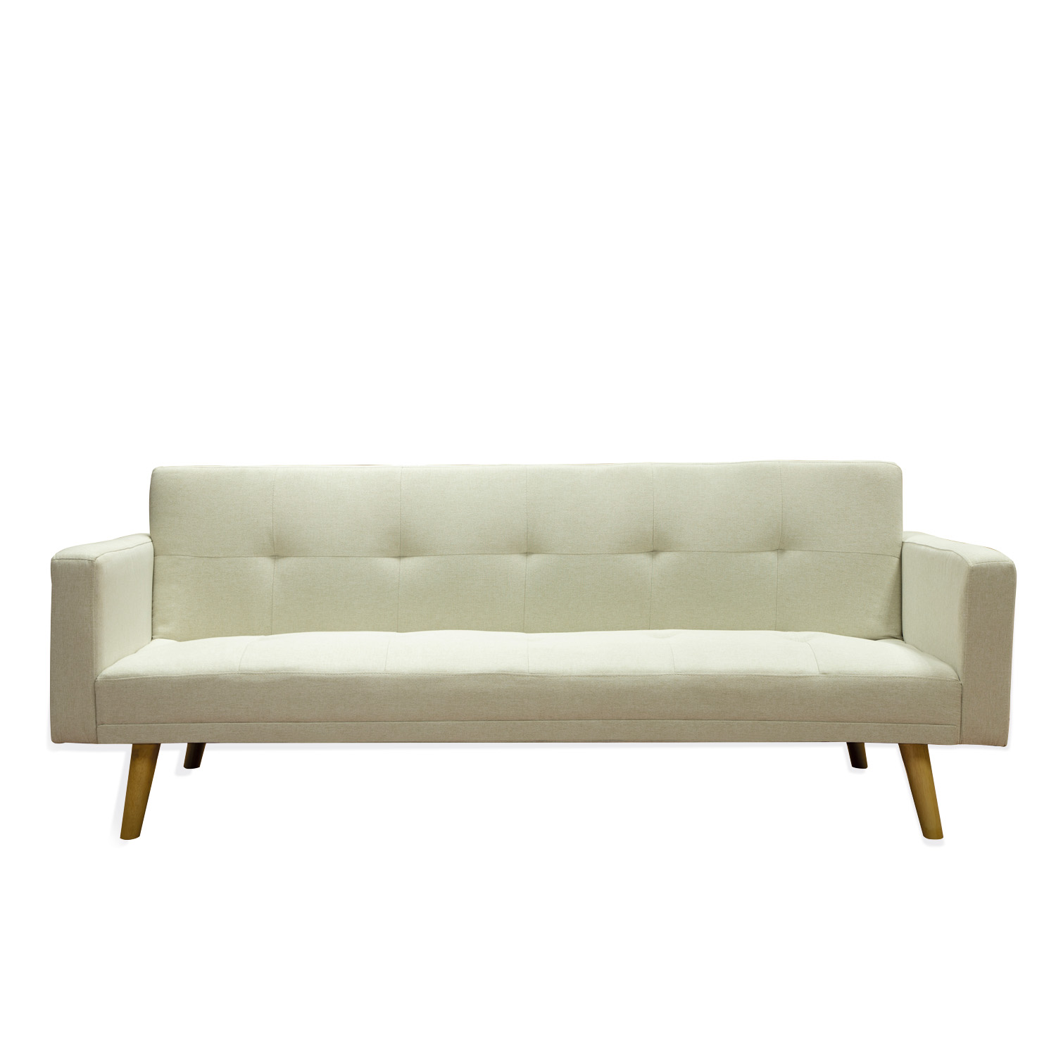 Ilios Innova | Sofá Cama Plegable Con Antebrazos | Resistente y Elegante Sillón Armable Convertible con Estructura de Madera Tapizado Lino