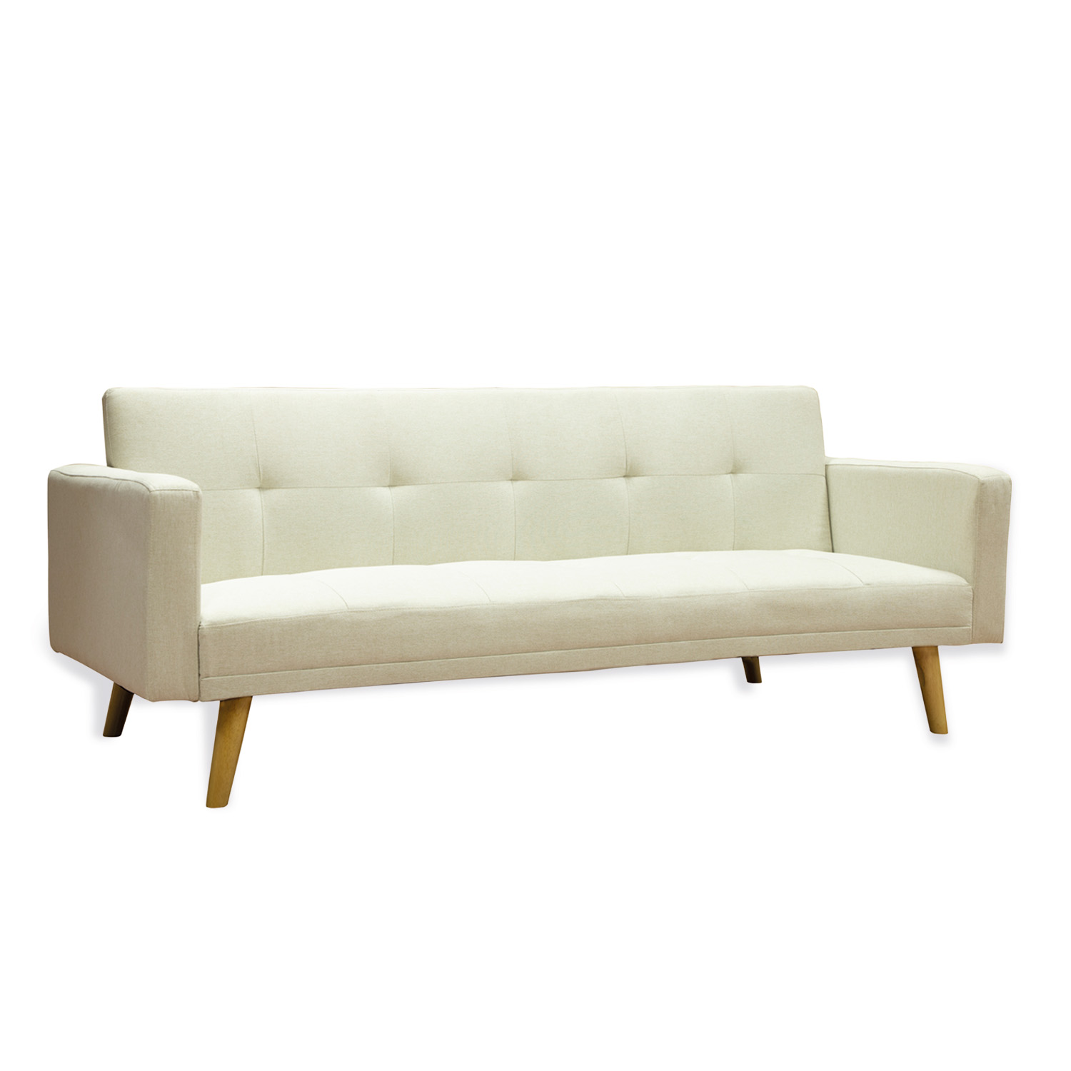 Ilios Innova | Sofá Cama Plegable Con Antebrazos | Resistente y Elegante Sillón Armable Convertible con Estructura de Madera Tapizado Lino