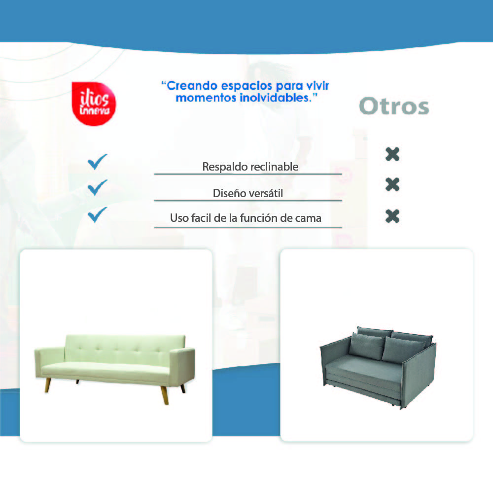Ilios Innova | Sofá Cama Plegable Con Antebrazos | Resistente y Elegante Sillón Armable Convertible con Estructura de Madera Tapizado Lino