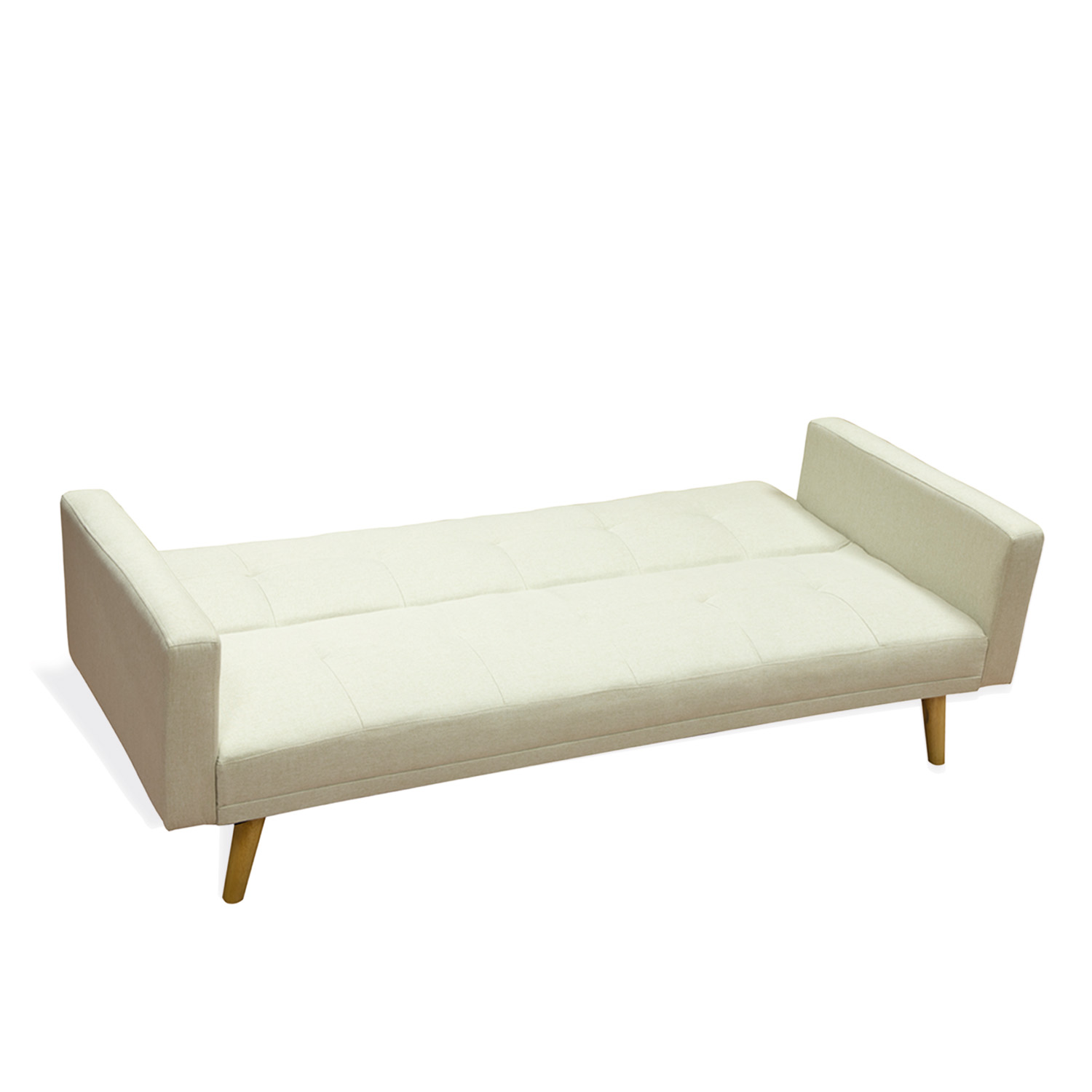 Ilios Innova | Sofá Cama Plegable Con Antebrazos | Resistente y Elegante Sillón Armable Convertible con Estructura de Madera Tapizado Lino