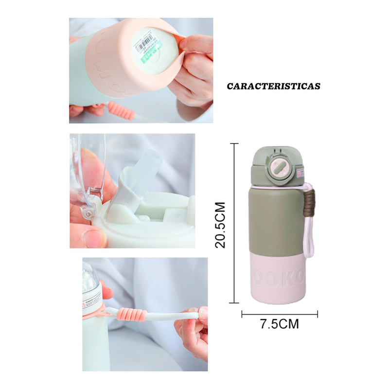 Termo Acero Inox 500ml Uso Rudo Frio Caliente Cafe Agua 500ml VERDE.