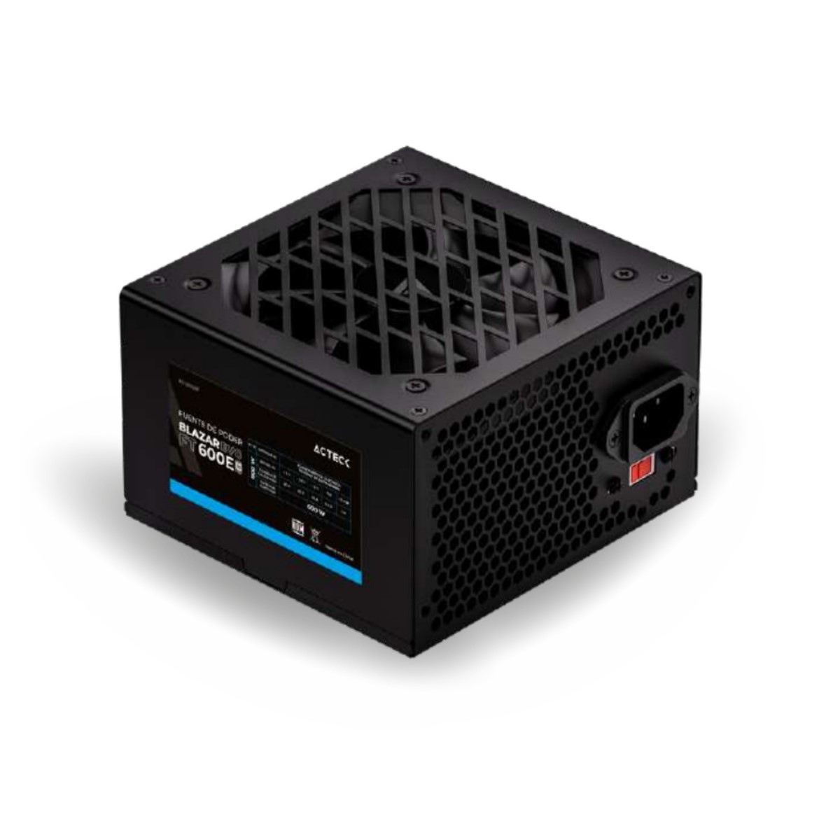 Fuente de Poder Acteck Blazar Evo FT600E 20+4 pin ATX 120mm 600W Negro