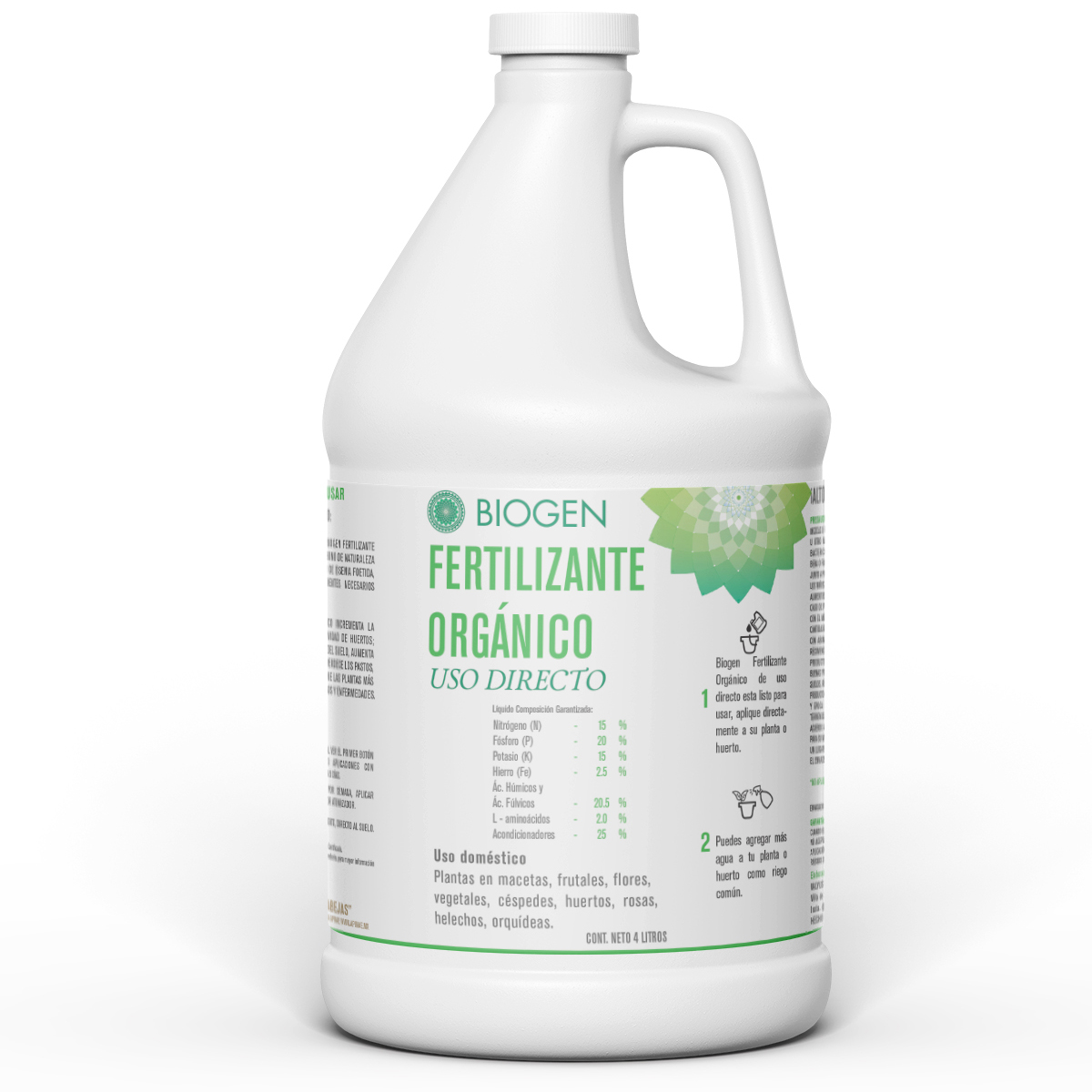 Fertilizante Orgánico Biogen Uso Directo 4lts.