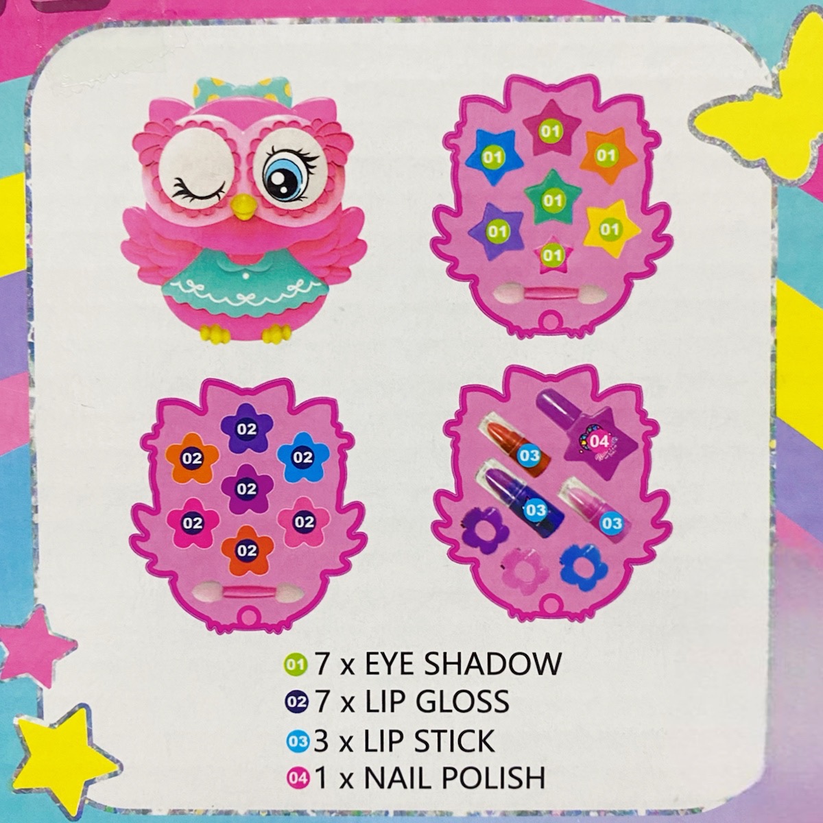 Set Maquillaje Cosmético Fantasía Makeup Juguete Búho.