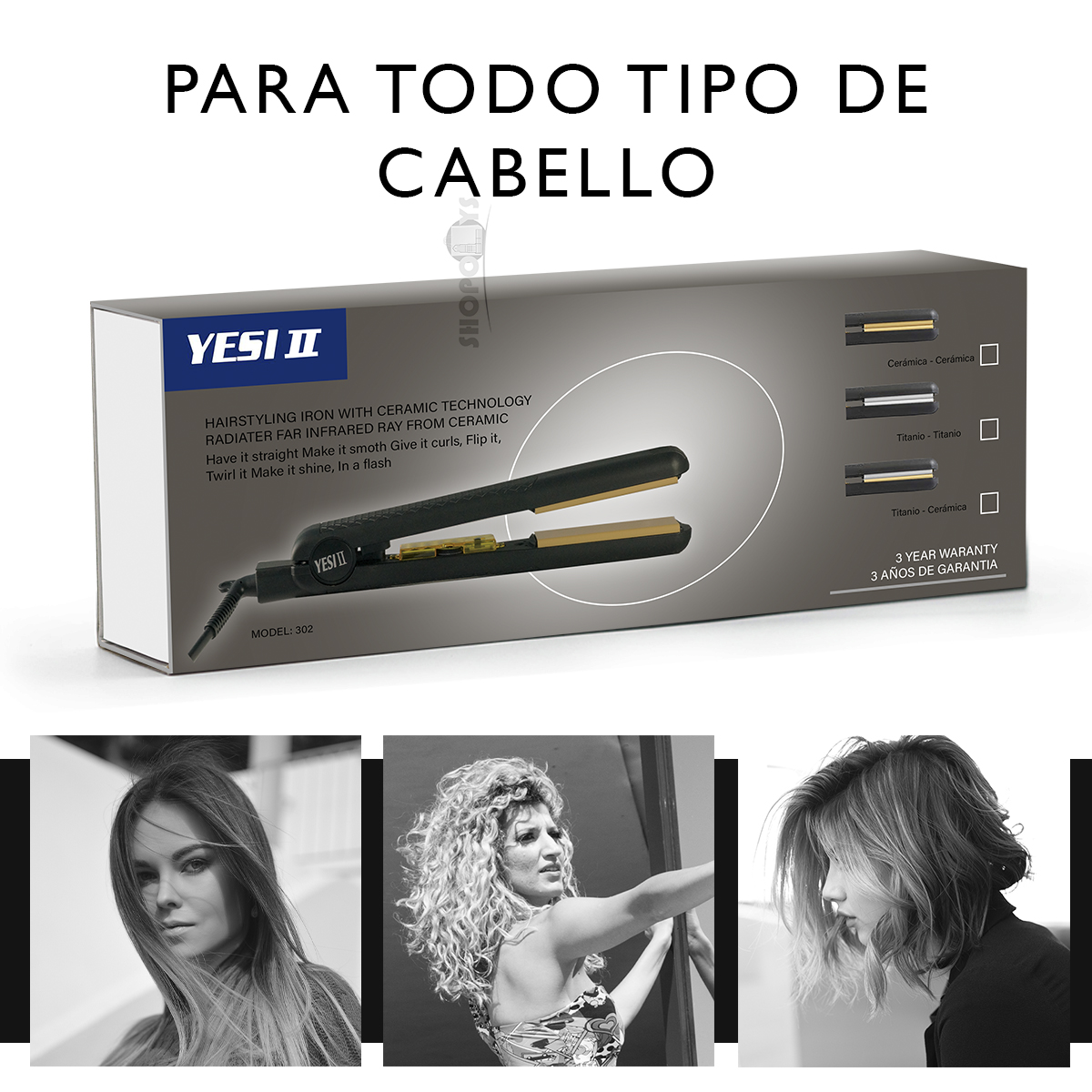 Plancha De Cabello Yesi II Placas De Cerámica Selladora