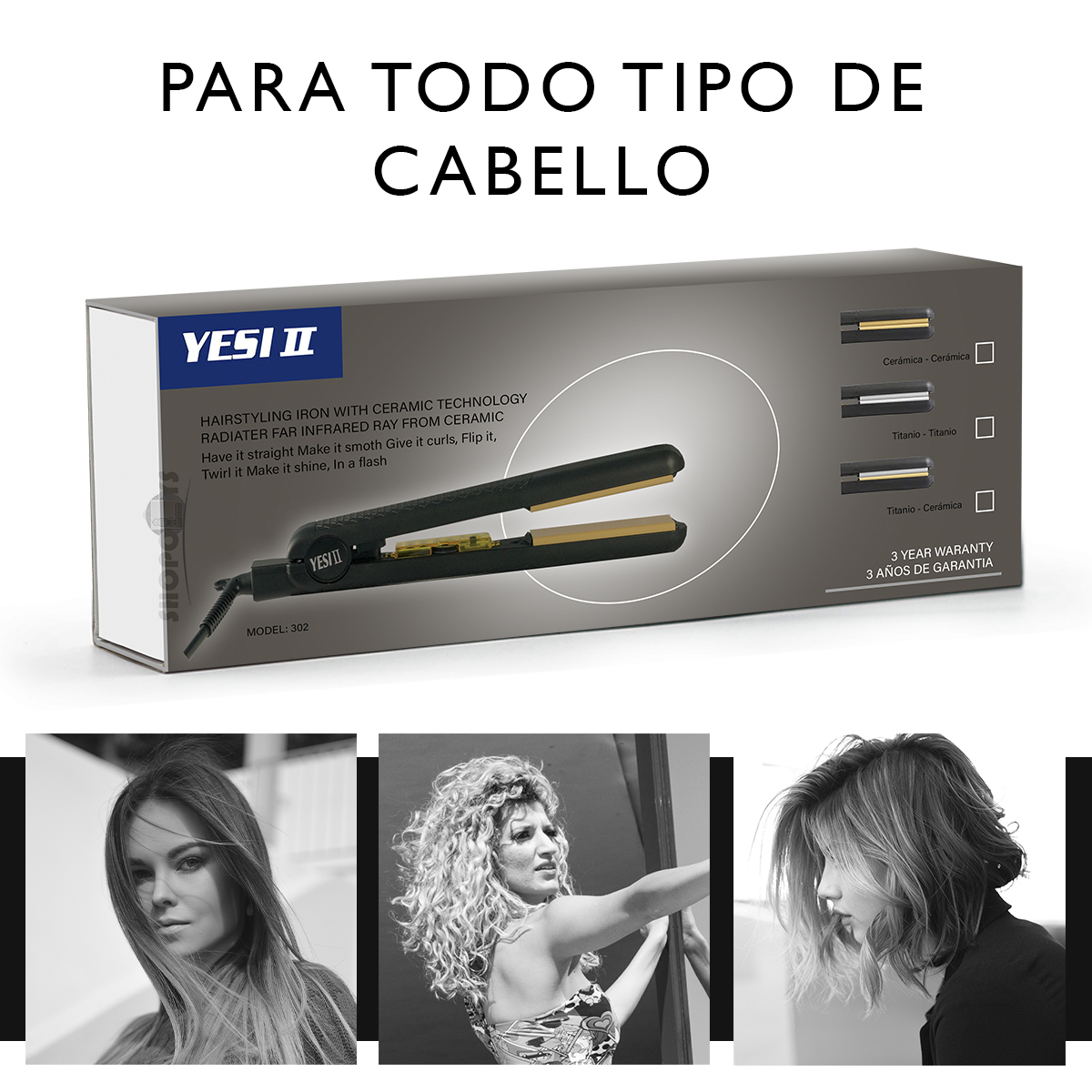 Plancha De Cabello Yesi Ii Placas 100% De Titanio