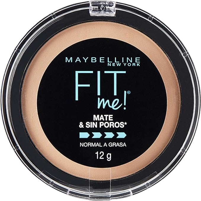 A Maybelline Base de  Maquillaje Fit Me Matte, 120 Classic Ivory + Super Natural Polvo Compacto Matte, 220 Nat Beige, 12 gr.