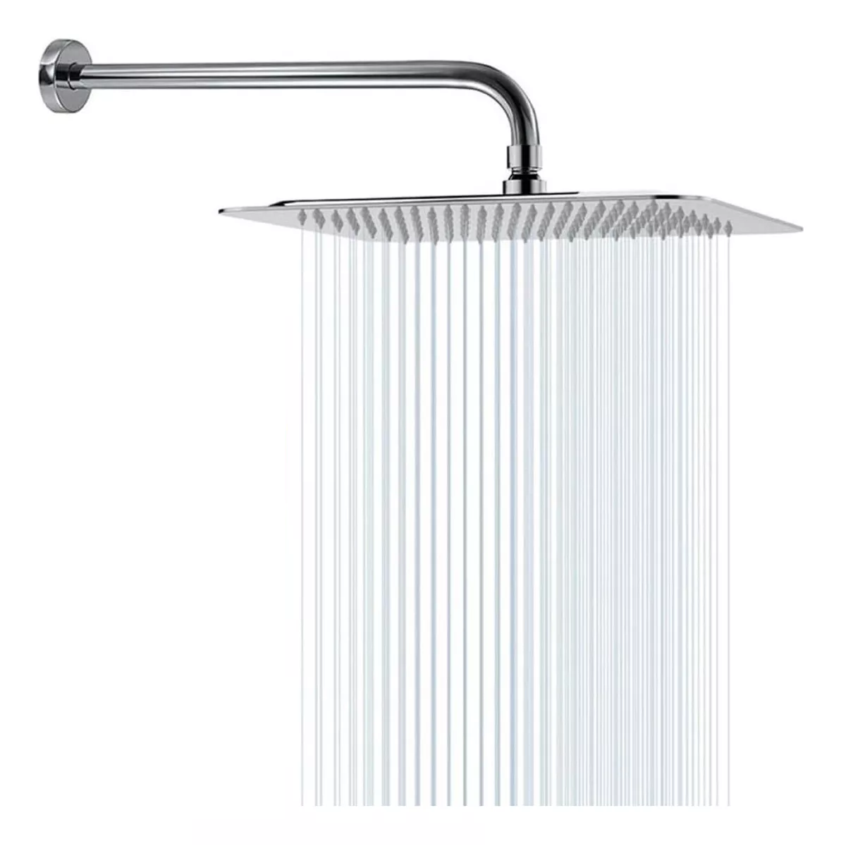Regadera Cuadrada Baño 20x20 Grande con Tubo Acero inoxidable Lluvia Alta Baja Presion