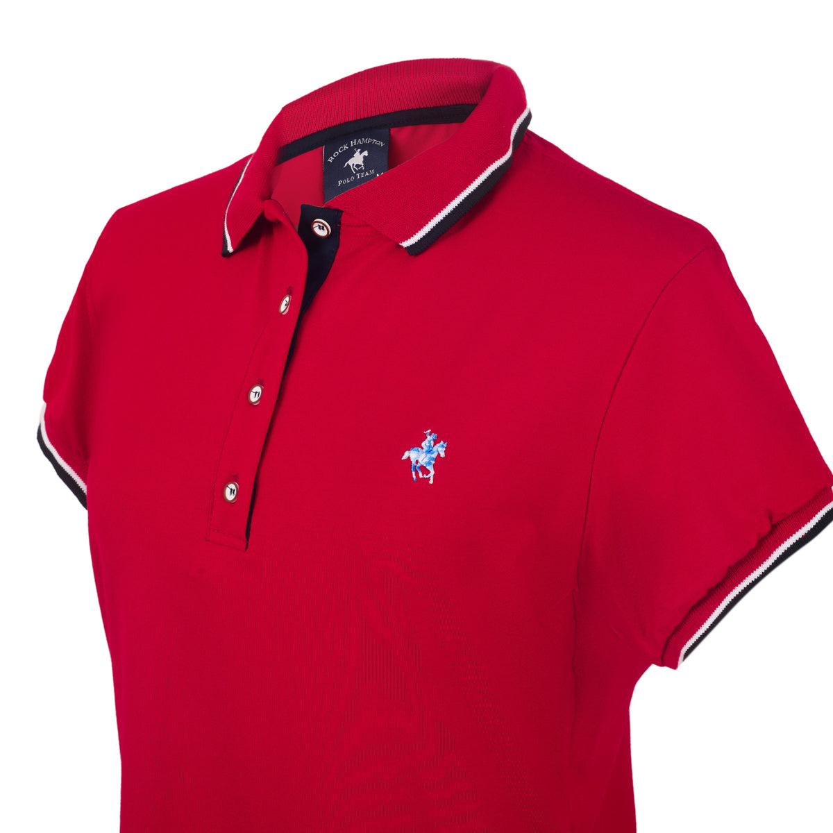 Playera Polo Para Dama Rojo Rock Hampton Polo Team
