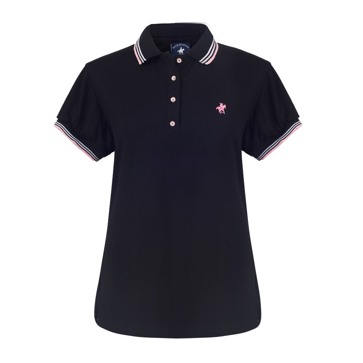 Playera polo negra mujer deals