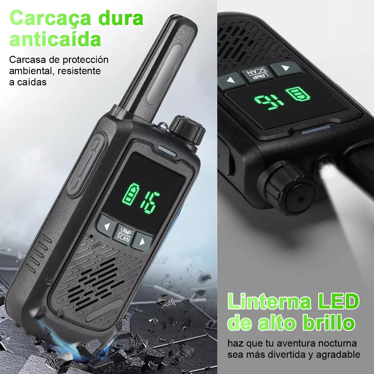 Walkie Talkie Radios Comunicación Recargable 5km 2pcs.