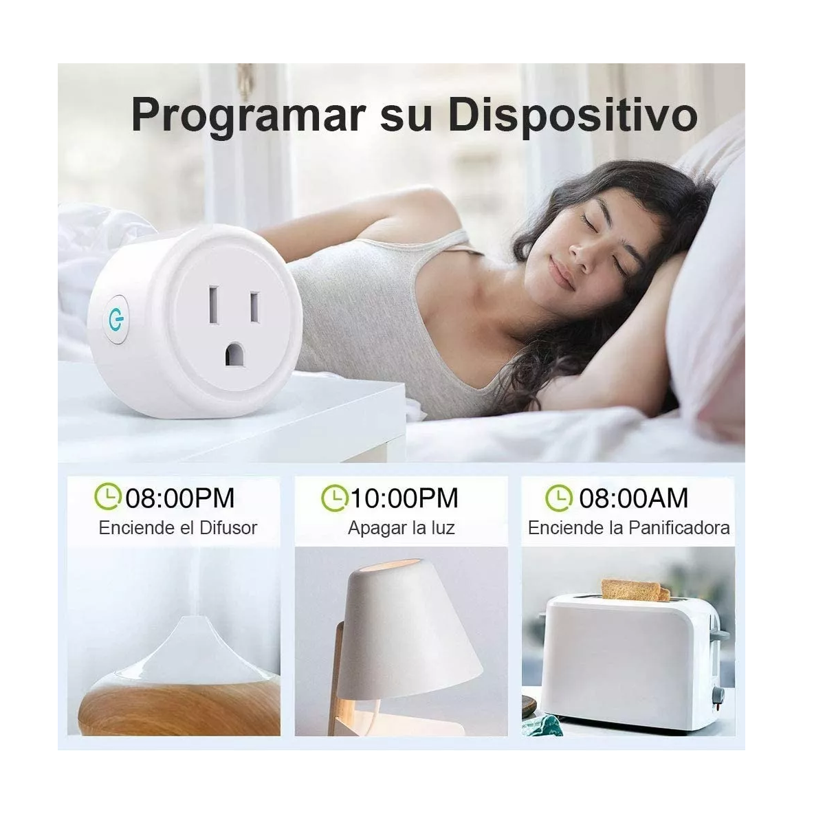 Enchufe Inteligente Wifi Smart Plug Alexa Google Home 4 Pack Color Blanco.