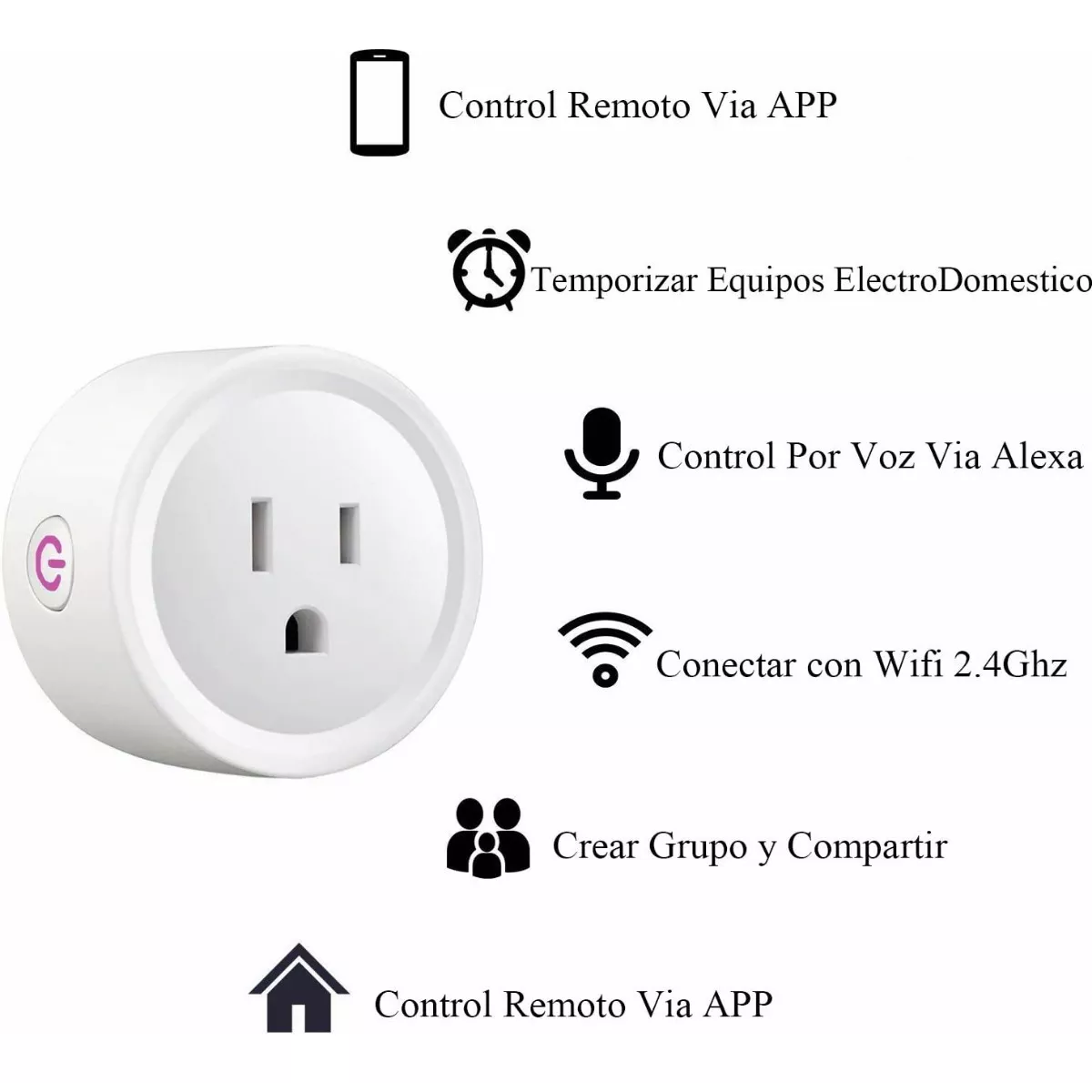 Enchufe Inteligente Wifi Smart Plug Alexa Google Home 4 Pack Color Blanco.