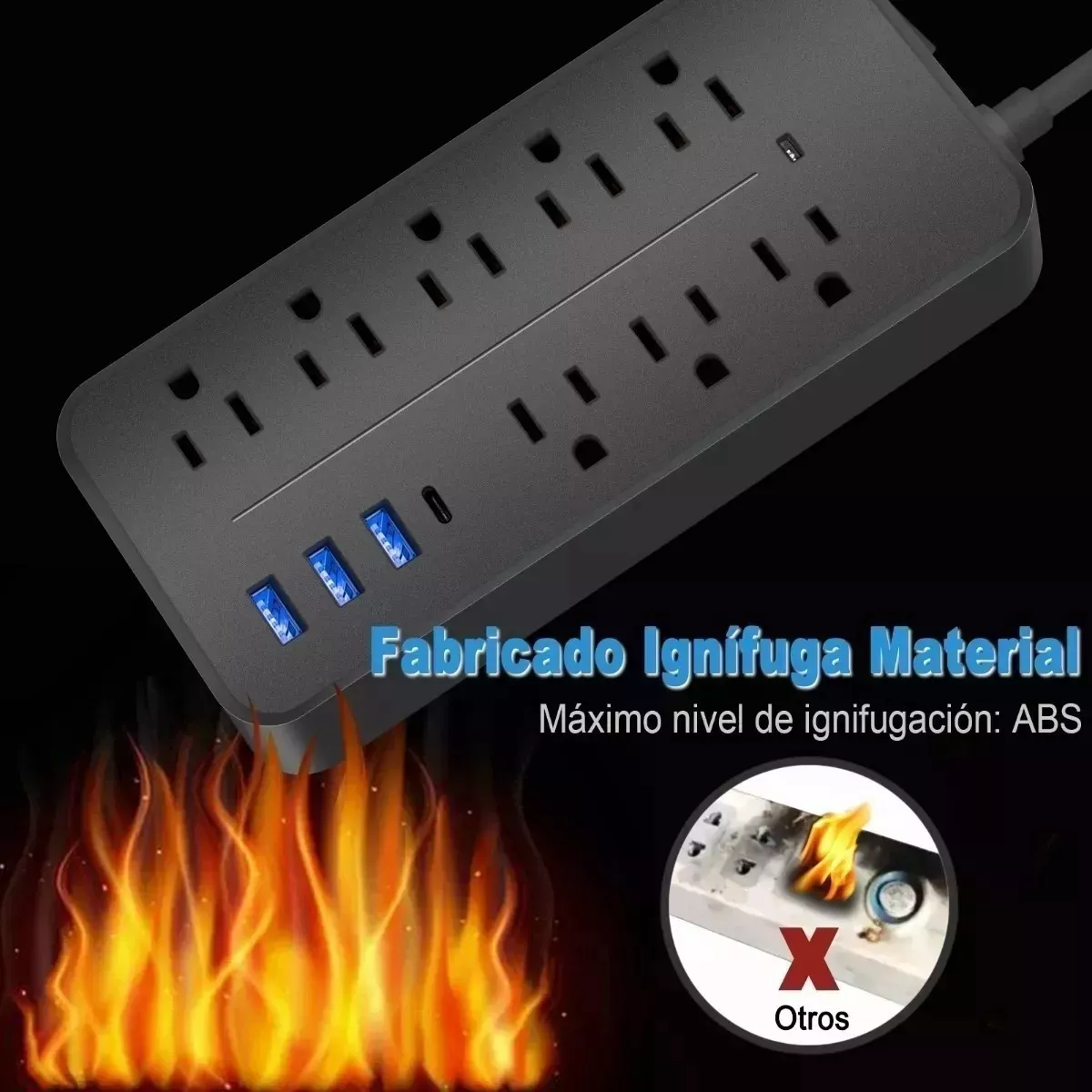 Multicontactos Electricos Usb Premium Regleta 8+3+1accesorio
