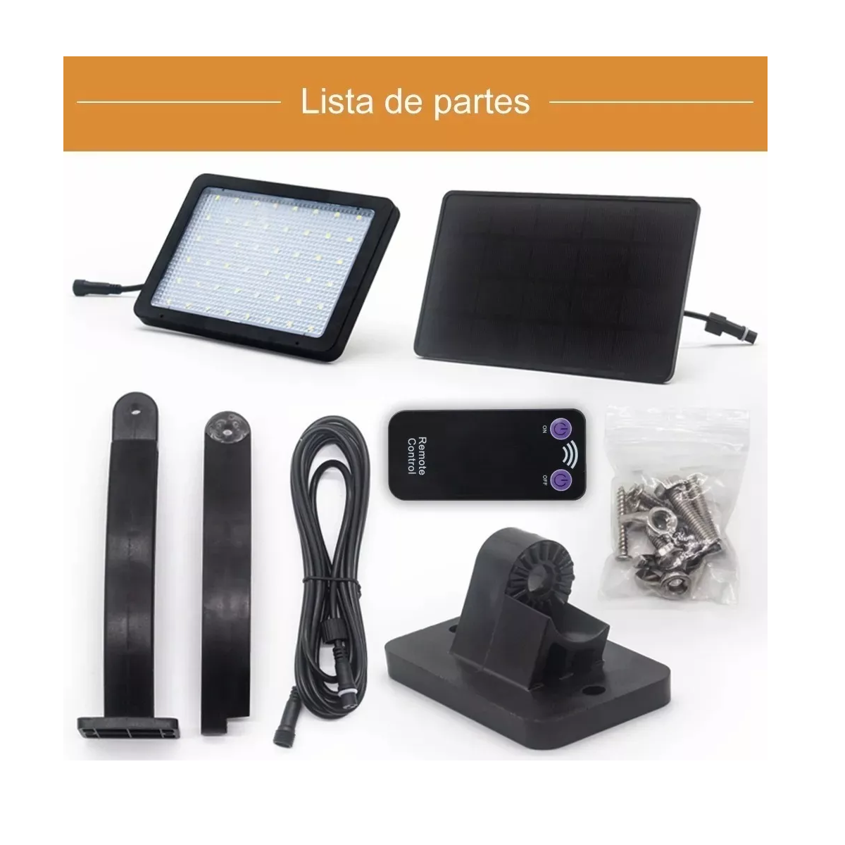Lámpara Solar  Con Cable De 3m De Extensión
