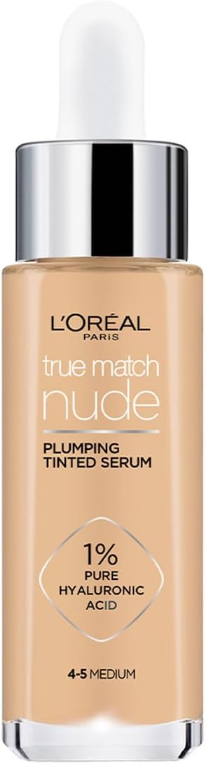 A L'Oréal Paris Serum rellenador con color y ácido hialurónico, True Match, Tono 4-5 Medium..