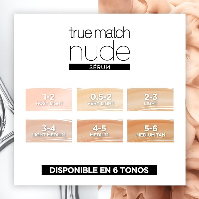A L'Oréal Paris Serum rellenador con color y ácido hialurónico, True Match, Tono 4-5 Medium..