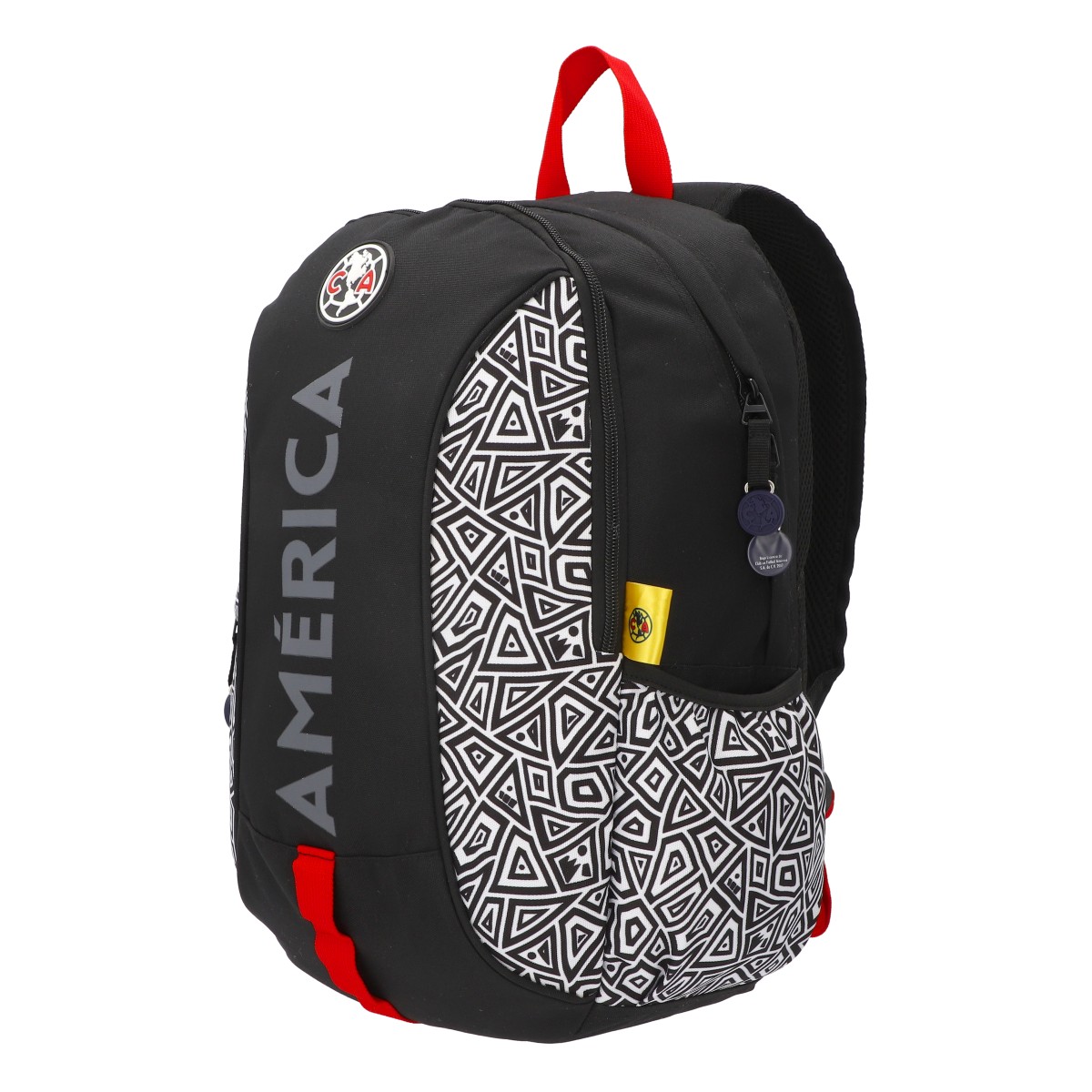 Mochila Oficial Tricampeón del Fútbol Mexicano el Club América - Mochila Escolar y Deportiva, Amplio Compartimento, Portalaptop, Bolsillos Laterales y Frontales, Respaldo Acolchado, 45cm x 14.5cm x 30cm