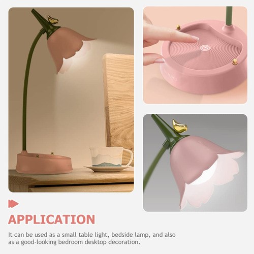 Lámpara De Escritorio De Flores Ajustable Lámpara Led Táctil