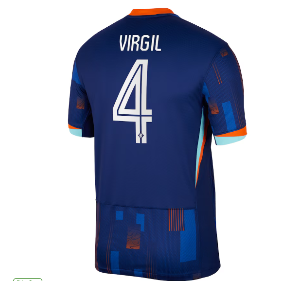 Nuevo! Jersey Holanda 2024/2025 Visita Azul Virgil Van Dijk 4 Talla XL.