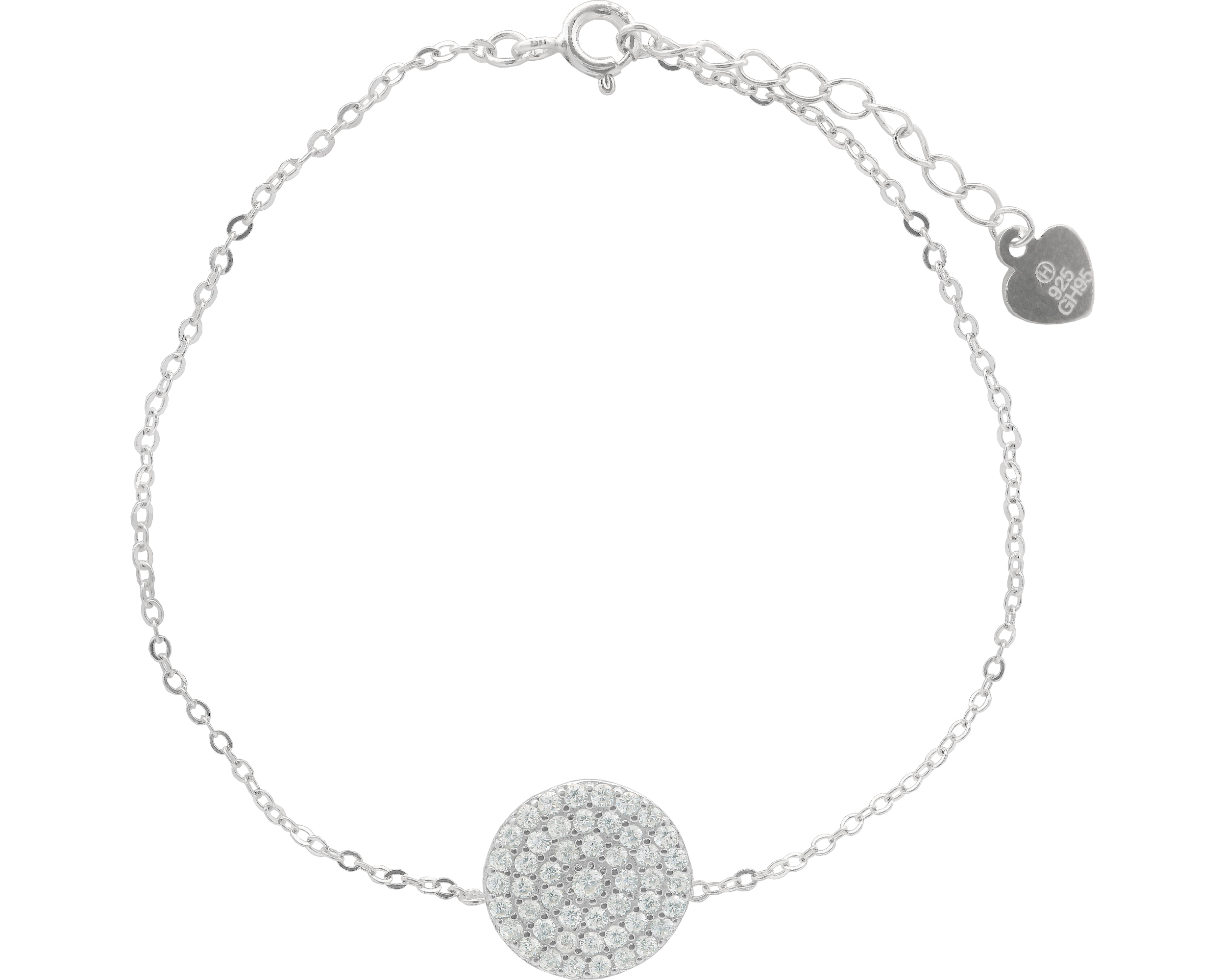 Pulsera Plata 925 Horoz Circulo Circonias 18cm SP914.