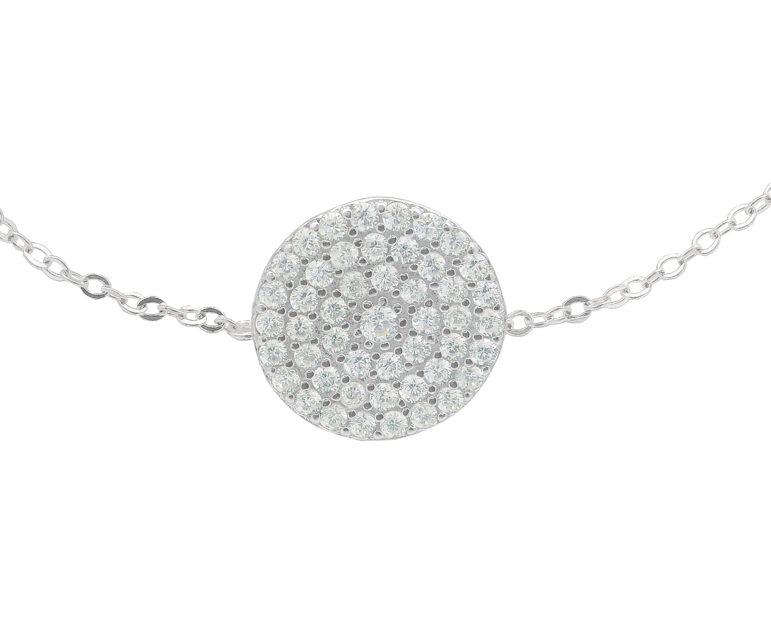 Pulsera Plata 925 Horoz Circulo Circonias 18cm SP914.