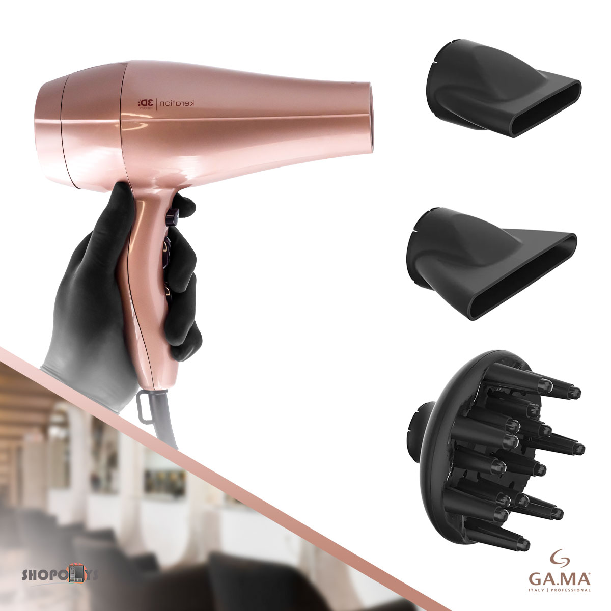 Secadora De Cabello Keration 3d Therapy 2100w Ga.ma Italy