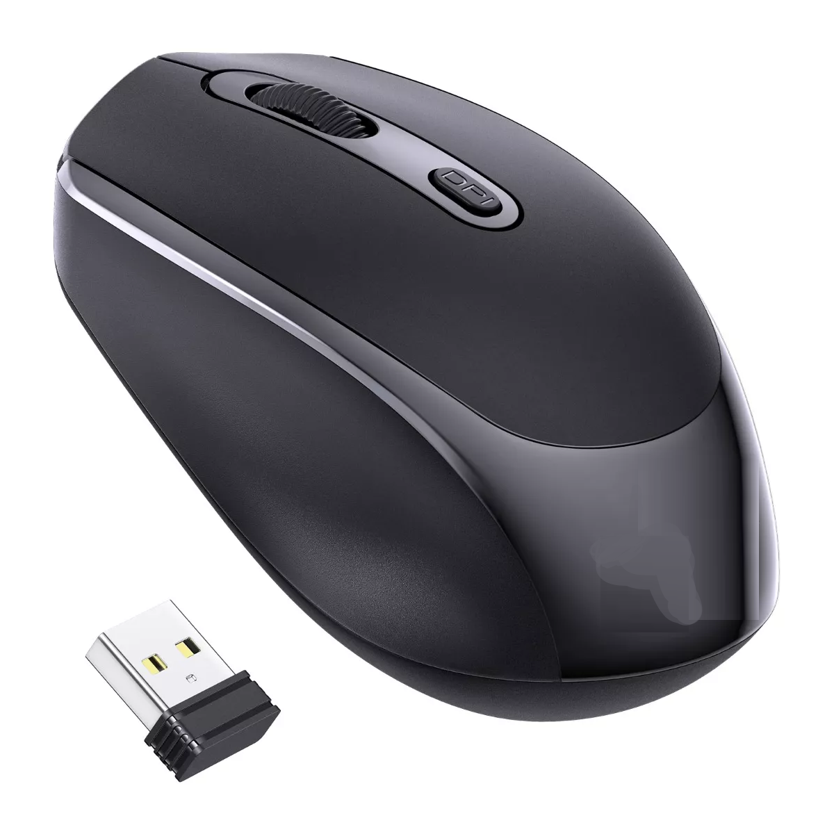 Raton Inalambrico Silencioso Portatil Con Receptor Usb Negro