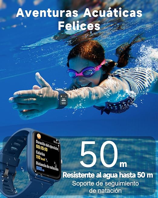 BIGGERFIVE Pulsera Actividad Ninos Ninas 3 a 14 anos Reloj Inteligente con Podometro Frecuencia cardiaca Resistente