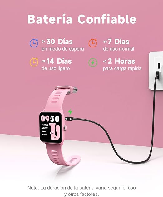 BIGGERFIVE Pulsera Actividad Niñas a 14 años, Reloj Inteligente