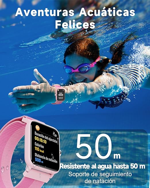 BIGGERFIVE Pulsera Actividad Niñas a 14 años, Reloj Inteligente