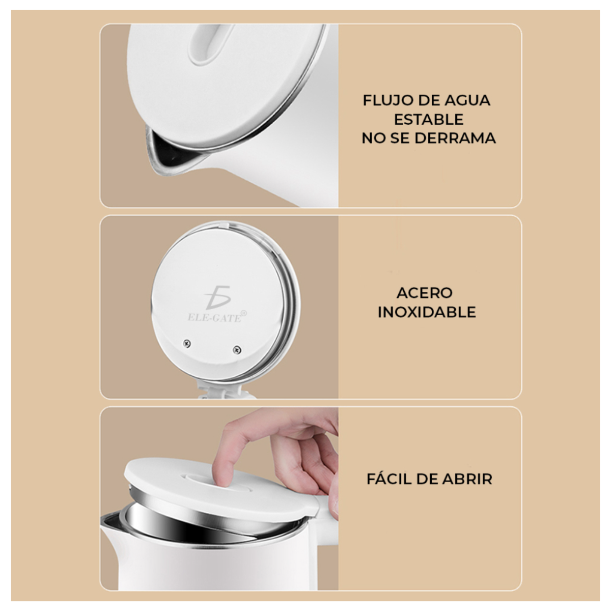 Hervidor Eléctrico de Acero Inoxidable