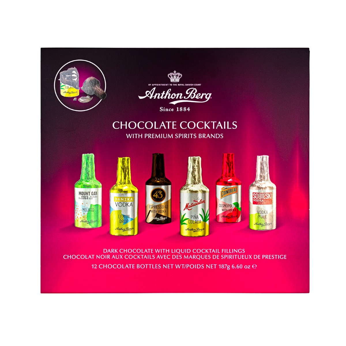 Chocolates Botellitas Dinamarca Anthon Berg Centro Líquido Cocktail