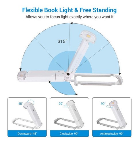 Luz Led Con Clip Para Leer Libros Recargable Por Usb 9 Modes