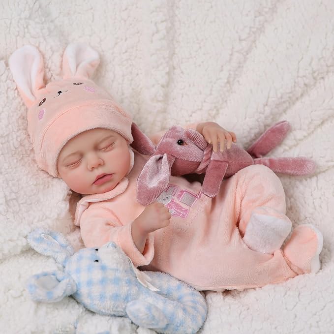A BABESIDE Muñecas de bebé reborn realistas, de vinilo completo de 12 pulgadas, muñeca de bebé recién nacido, dulce durmiendo, muñeca de bebé de la vida real, linda niña con accesorios de juguete, juego.