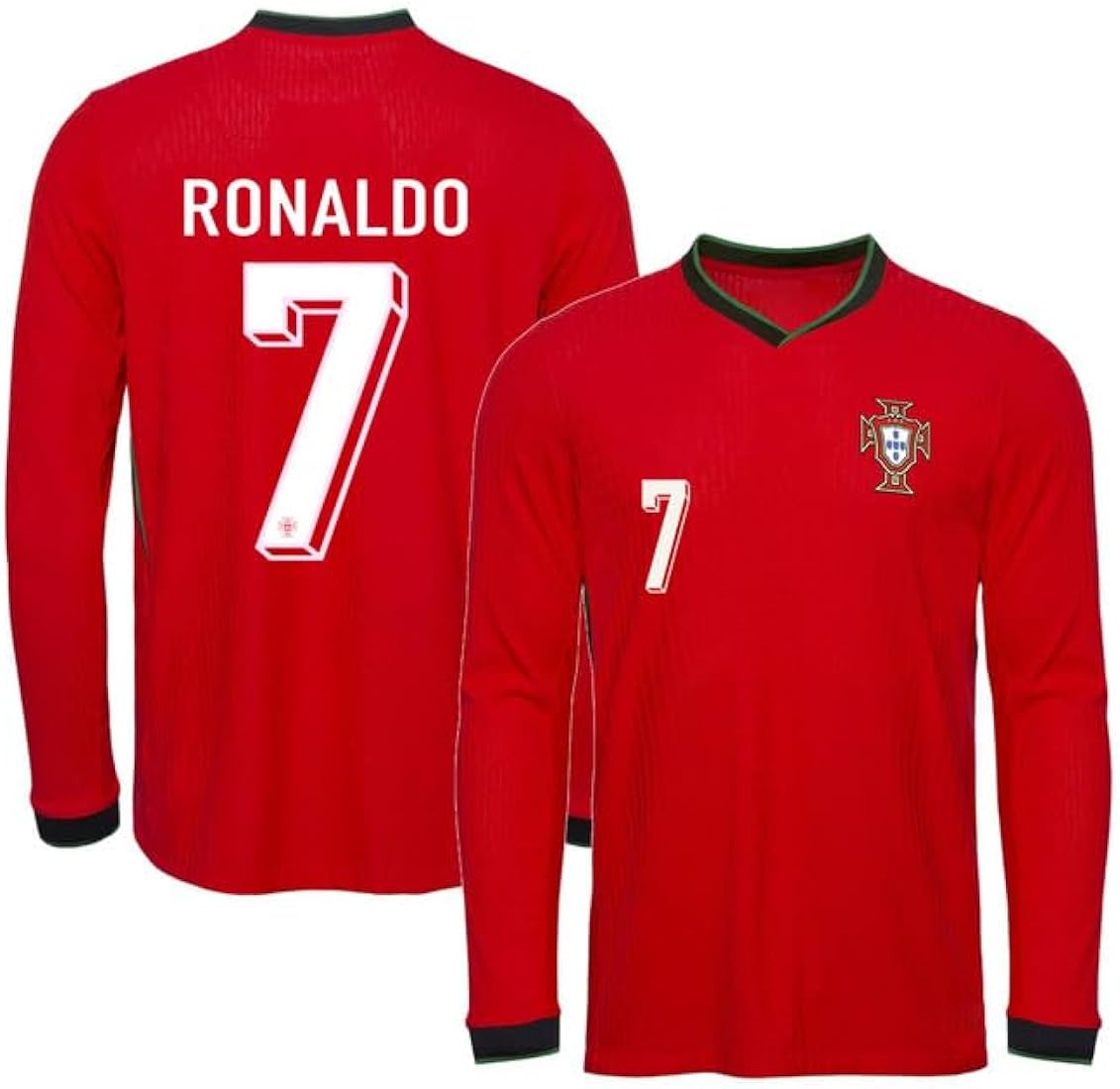 Nuevo! Jersey Portugal 2024/2025 Manga Larga Titular Local Roja Cristiano Ronaldo CR7 Talla S.