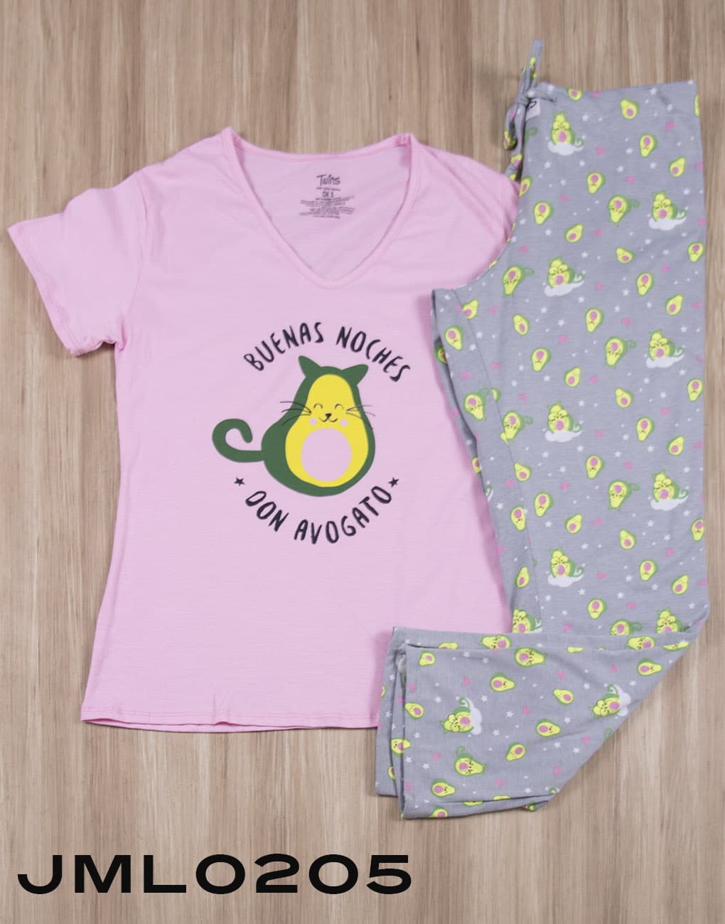 Pijama para dama manga corta BUENAS NOCHES DON AVOGATO TWINS