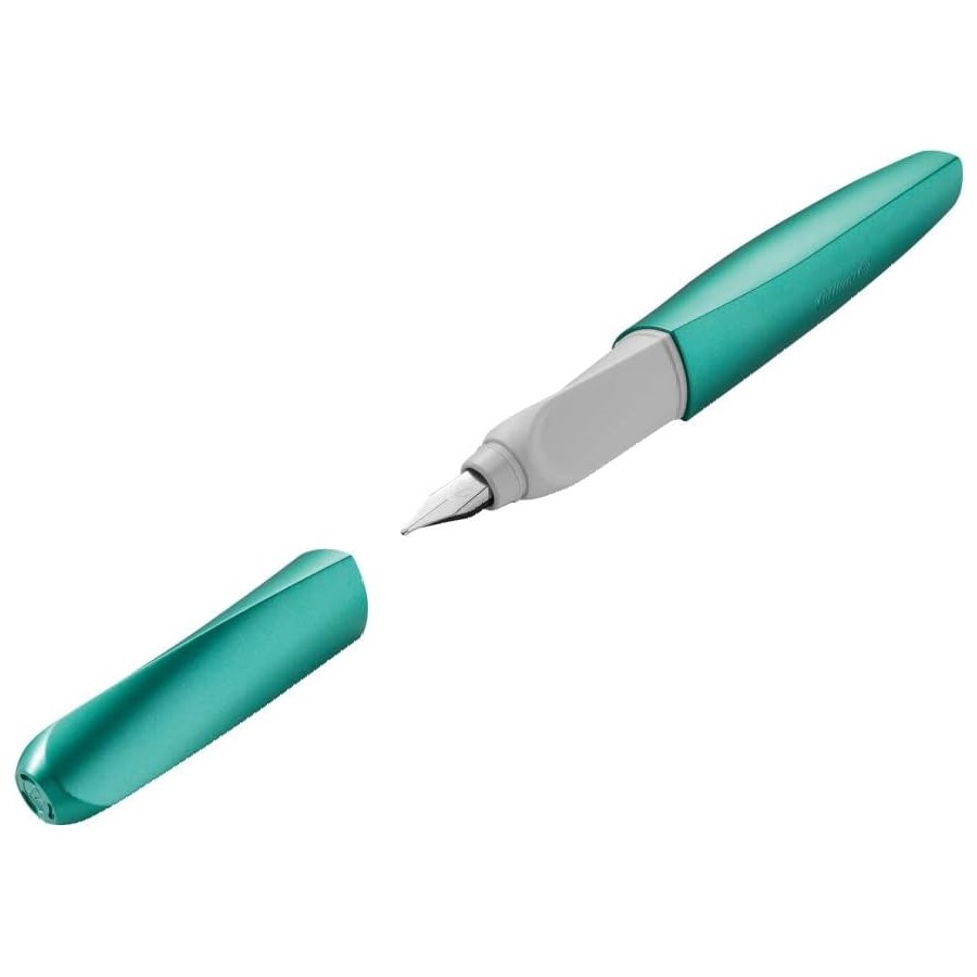Pluma Fuente Pelikan Twist Con 8 Cartuchos de Tinta, Estilográfica, Ergonómica, Suave y Precisa