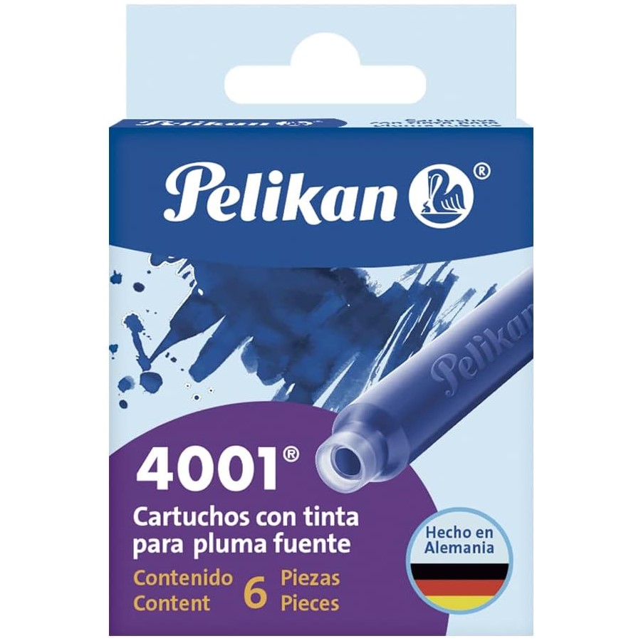 Pluma Fuente Pelikan Twist Con 8 Cartuchos de Tinta, Estilográfica, Ergonómica, Suave y Precisa