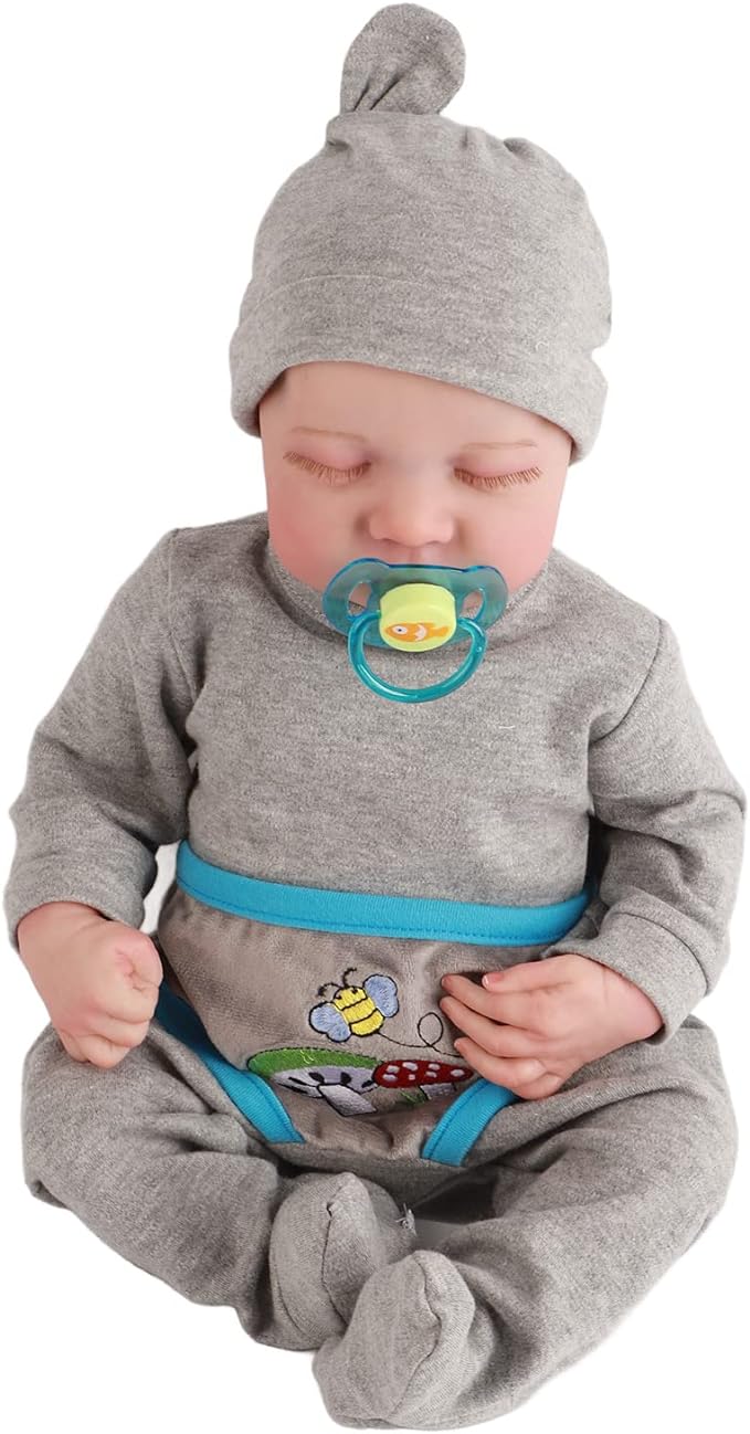 A  Muñeca Reborn de 19 Pulgadas, bebé Recién Nacido de Simulación con Cuerpo de Silicona Suave, Características Realistas, Regalos Ideales para Niños, Bañable (a).