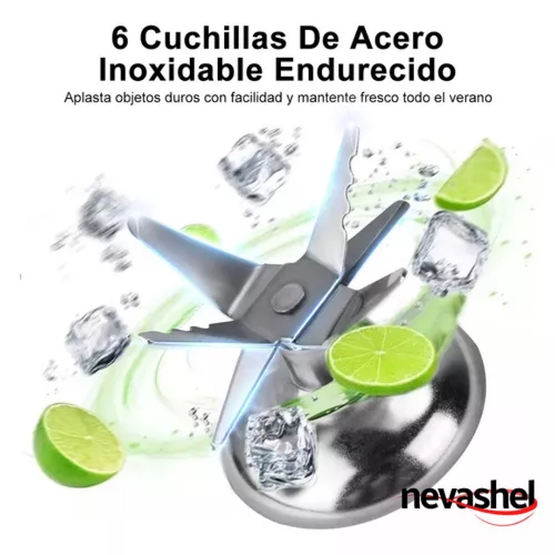Licuadora Electrica Potente De 600w Nevashel Modelo Ad-04 Uso Rudo Domestico Con Jarra De 1.5l Ideal Para Tu Cocina, Licuados, Batidos, Con Vaso Chico Para Granos Mezclar, Batir, Bebidas Y Salsas